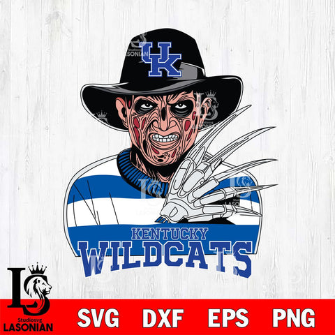 Kentucky Wildcats Freddy Krueger Horror Halloween Svg Eps Dxf Png File, NCAA svg, Digital Download, Instant Download