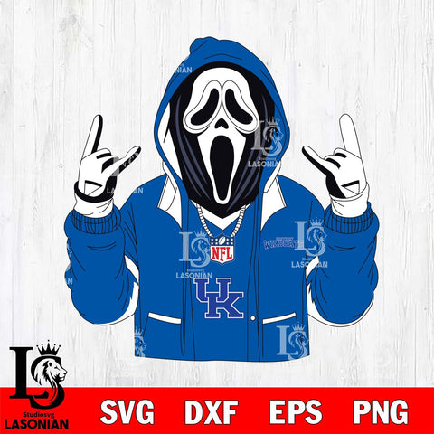 Kentucky Wildcats Ghostface Scream Football Halloween Svg Eps Dxf Png File, NCAA svg, Digital Download, Instant Download