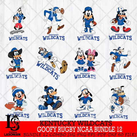 Kentucky Wildcats Goofy Rugby Disney NCAA Bundle 12 SVG DXF EPS PNG FILE,NCAA bundle svg ,Football Digital Download,Instant Download, Silhouette