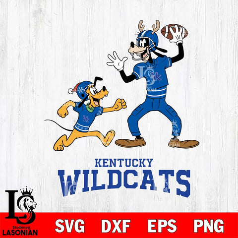 Kentucky Wildcats Goofy & Pluto Football Cricut,Christmas SVG DXF EPS PNG FILE, NCAA Digital Download,Instant Download, Silhouette