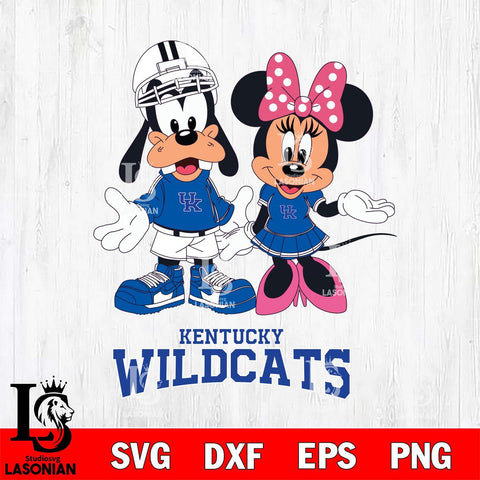 Kentucky Wildcats Goofy and Minnie mouse Football SVG DXF EPS PNG FILE,NCAA svg ,Football Digital Download,Instant Download, Silhouette