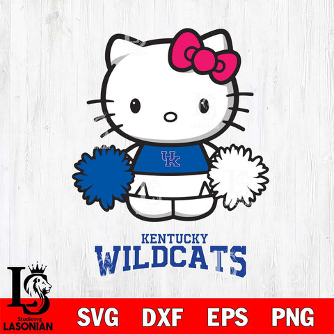 Kentucky Wildcats Hello Kitty Cheerleader 2 Svg Eps Dxf Png File, Digital Download, Instant Download