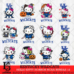 Kentucky Wildcats Hello Kitty Horror NCAA Bundle 12 SVG Svg Eps Dxf Png File, Digital Download