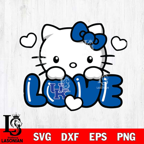 Kentucky Wildcats Hello Kitty Love Svg Eps Dxf Png File, Digital Download, Instant Download
