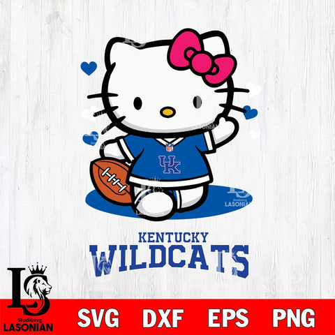Kentucky Wildcats Hello Kitty NCAA 3 Svg Eps Dxf Png File, Digital Download, Instant Download