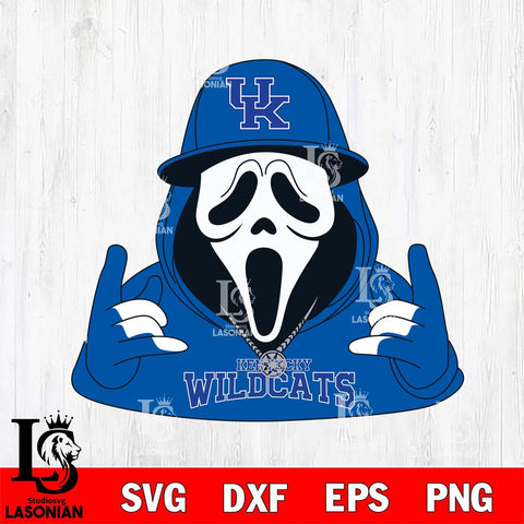 Kentucky Wildcats Horror Character Ghostface Sport Svg Eps Dxf Png File, NCAA svg, Digital Download, Instant Download