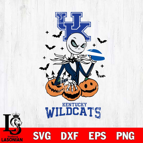 Kentucky Wildcats Jack Skellington 2 halloween Svg Eps Dxf Png File, NCAA svg, Digital Download, Instant Download