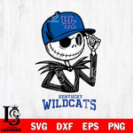Kentucky Wildcats Jack Skellington 3 Halloween Svg Eps Dxf Png File, NCAA svg, Digital Download, Instant Download