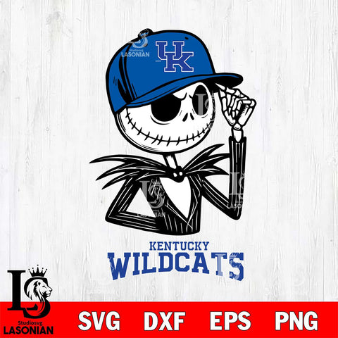 Kentucky Wildcats Jack Skellington 3 Halloween Svg Eps Dxf Png File, NCAA svg, Digital Download, Instant Download