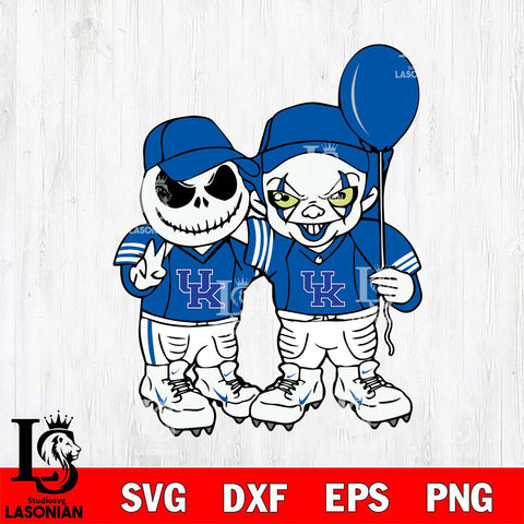 Kentucky Wildcats Jack Skellington And Pennywise Football Svg Eps Dxf Png File, NCAA svg, Digital Download, Instant Download