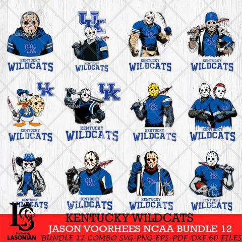 Kentucky Wildcats Jason Voorhees NCAA Bundle 12 SVG Svg Eps Dxf Png File, Digital Download