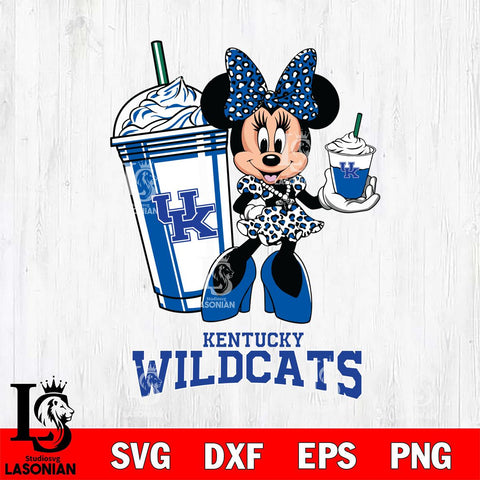 Kentucky Wildcats Minnie Mouse Fan And Coffee Svg Eps Dxf Png File, Digital Download, Instant Download