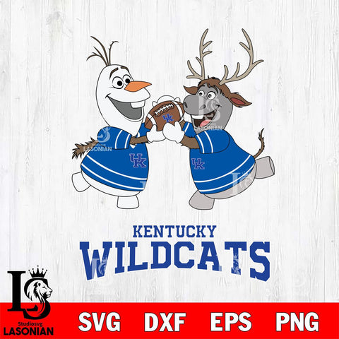 Kentucky Wildcats Olaf & Sven Football Cricut,Christmas SVG DXF EPS PNG FILE, NCAA Digital Download,Instant Download, Silhouette