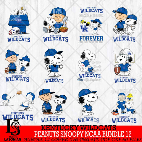 Kentucky Wildcats Peanuts Snoopy Player NCAA Bundle 12 SVG DXF EPS PNG FILE,Snoopy File Cut, bundle NCAA Digital Download,Instant Download, Silhouette