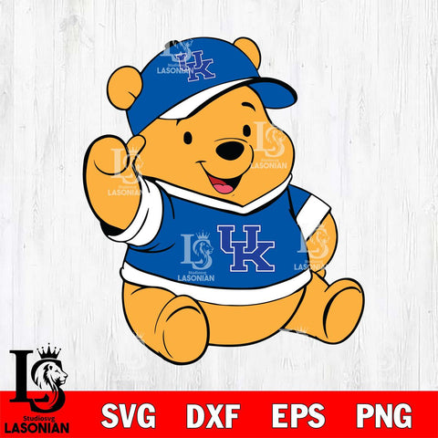Kentucky Wildcats Pooh Bear Svg Eps Dxf Png File, NCAA svg, Digital Download, Instant Download