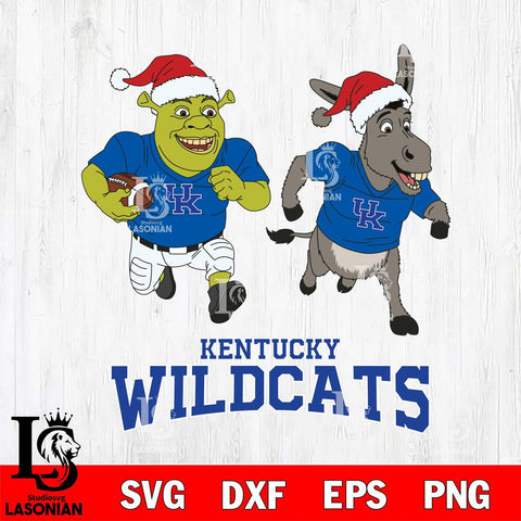 Kentucky Wildcats Shrek and Donkey Football Cricut,Christmas SVG DXF EPS PNG FILE, NCAA Digital Download,Instant Download, Silhouette