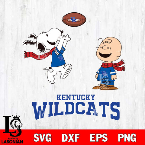 Kentucky Wildcats Snoopy & Charlie Brown Football Cricut,Christmas SVG DXF EPS PNG FILE, NCAA Digital Download,Instant Download, Silhouette