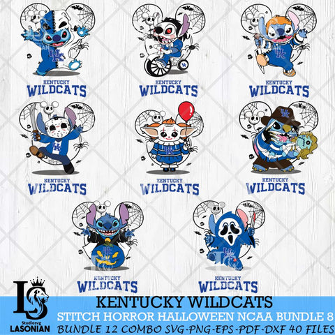 Kentucky Wildcats Stitch Horror Halloween Bundle NCAA Svg Eps Dxf Png File, Digital Download, Instant Download