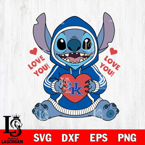 Kentucky Wildcats Stitch Love You File Cut, NCAA SVG DXF EPS PNG FILE, Digital Download , Criucut , Silhouette