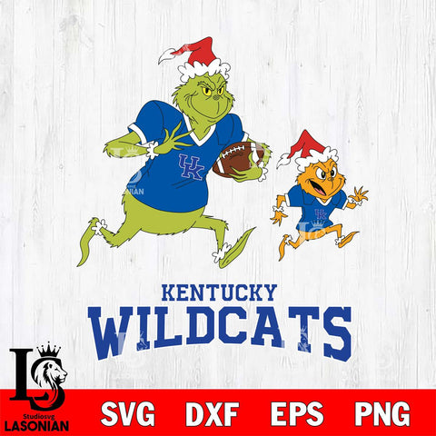 Kentucky Wildcats The Grinch & Max Football Cricut,Christmas SVG DXF EPS PNG FILE, NCAA Digital Download,Instant Download, Silhouette