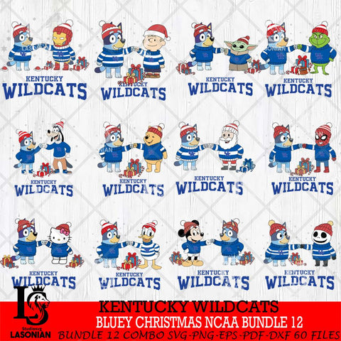 Kentucky Wildcats  Bluey friends christmas NCAA Bundle File Cut,Bundle NCAA SVG DXF EPS PNG FILE, Digital Download,Instant Download, Silhouette
