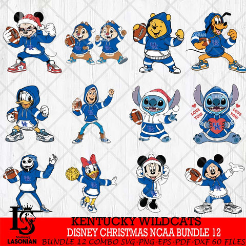 Kentucky Wildcats  Disney christmas NCAA Bundle File Cut, Bundle NCAA SVG DXF EPS PNG FILE, Digital Download , Criucut , Silhouette