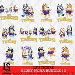 LSU Tigers Bluey Dace Mode NCAA Bundle 12 SVG Eps Dxf Png File, Digital Download, Instant Download