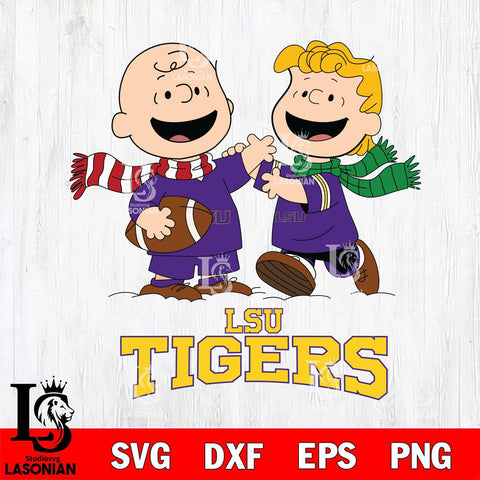 LSU Tigers Charlie Brown & Linus Football Cricut,Christmas SVG DXF EPS PNG FILE, NCAA Digital Download,Instant Download, Silhouette