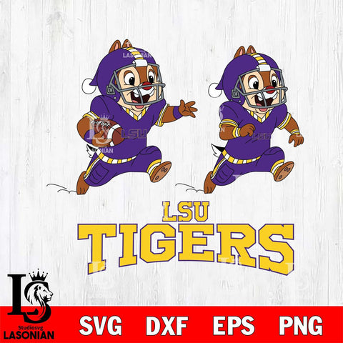 LSU Tigers Chip & Dale Football Cricut,Christmas SVG DXF EPS PNG FILE, NCAA Digital Download,Instant Download, Silhouette