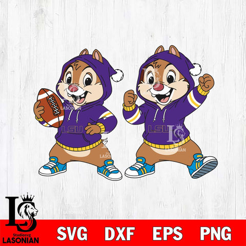 LSU Tigers Chip và Dale Football File Cut, NCAA SVG DXF EPS PNG FILE, Digital Download , Criucut , Silhouette