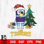LSU Tigers Christmas Bluey Tree Sport Cut Files,Bluey Cricut,Christmas Svg , Bluey svg , Digital Download, dxf eps png pdf file