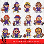LSU Tigers Chucky Horror Bundle 12 SVG Eps Dxf Png File, Bundle NCAA svg, Digital Download, Instant Download