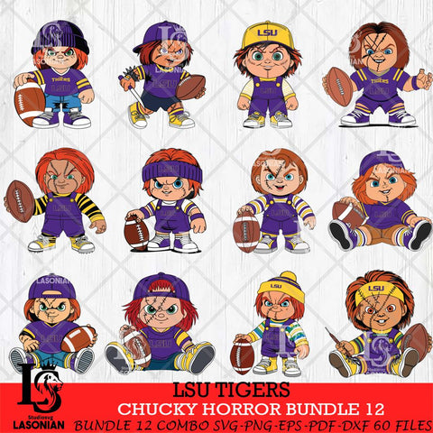 LSU Tigers Chucky Horror Bundle 12 SVG Eps Dxf Png File, Bundle NCAA svg, Digital Download, Instant Download