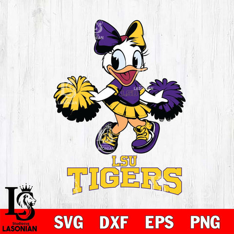 LSU Tigers Daisy Duck Cheerleader Disney, Svg Eps Dxf Png File, Digital Download