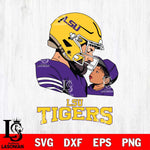 LSU Tigers Father And Child Rugby SVG DXF EPS PNG FILE,NCAA SVG, Father day Digital Download,Instant Download, Silhouette
