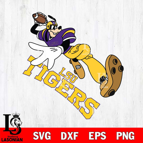 LSU Tigers Goofy rugby player SVG DXF EPS PNG FILE,NCAA svg ,Football Digital Download,Instant Download, Silhouette