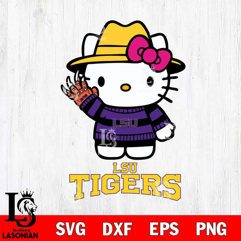 LSU Tigers Hello Kitty Horror 6 Svg Eps Dxf Png File, Digital Download