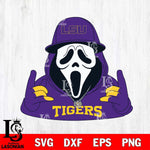 LSU Tigers Horror Character Ghostface Sport Svg Eps Dxf Png File, NCAA svg, Digital Download, Instant Download