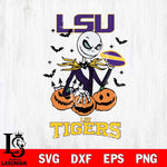 LSU Tigers Jack Skellington 2 halloween Svg Eps Dxf Png File, NCAA svg, Digital Download, Instant Download