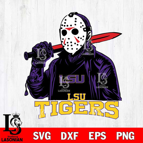 LSU Tigers Jason Voorhees Horror 12 Svg Eps Dxf Png File, NCAA svg, Digital Download, Instant Download