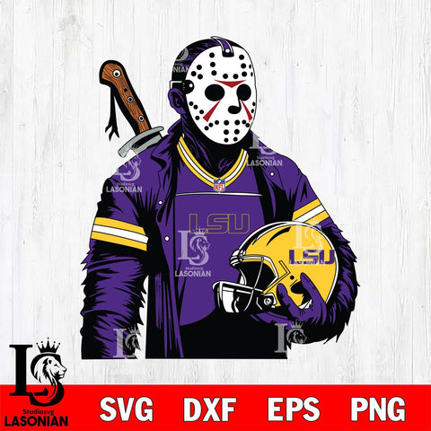 LSU Tigers Jason Voorhees Horror 2 Svg Eps Dxf Png File, NCAA svg, Digital Download, Instant Download