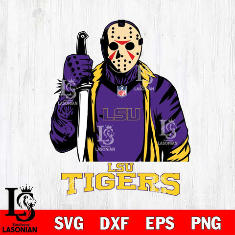 LSU Tigers Jason Voorhees Horror 3 Svg Eps Dxf Png File, NCAA svg, Digital Download, Instant Download