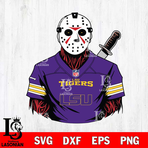 LSU Tigers Jason Voorhees Horror 4 Svg Eps Dxf Png File, NCAA svg, Digital Download, Instant Download