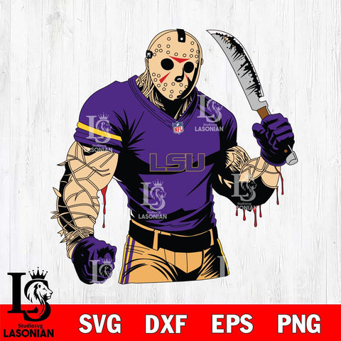 LSU Tigers Jason Voorhees Horror 8 Svg Eps Dxf Png File, NCAA svg, Digital Download, Instant Download