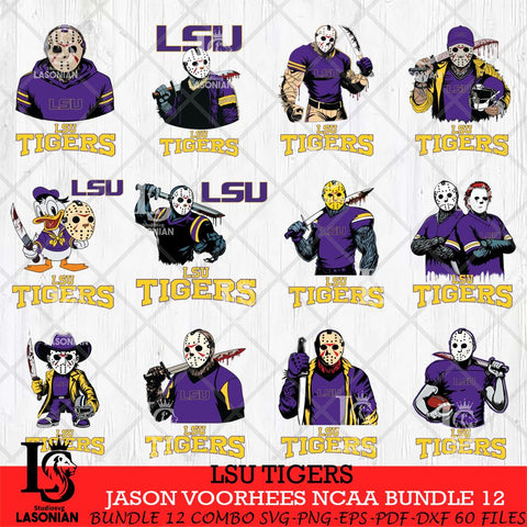 LSU Tigers Jason Voorhees NCAA Bundle 12 SVG Svg Eps Dxf Png File, Digital Download