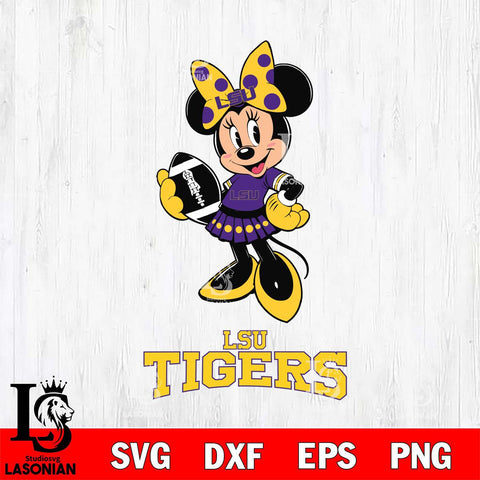 LSU Tigers Minnie Mouse, Svg Eps Dxf Png File, Digital Download