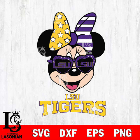 LSU Tigers Minnie Mouse Love 2, Svg Eps Dxf Png File, Digital Download