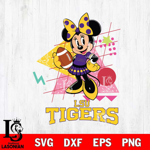 LSU Tigers Minnie Mouse Sport SVG DXF EPS PNG FILE, NCAA File Cut,Digital Download,Instant Download