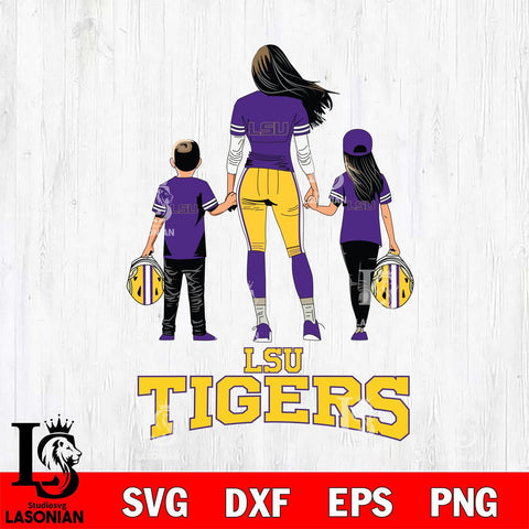 LSU Tigers Mother and son Rugby SVG DXF EPS PNG FILE,NCAA SVG, Father day Digital Download,Instant Download, Silhouette