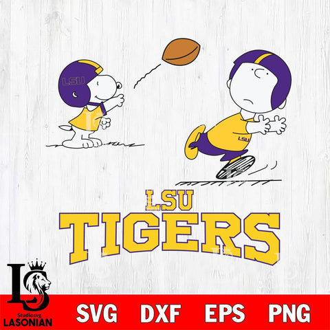 LSU Tigers Peanuts play football SVG DXF EPS PNG FILE,Snoopy File Cut, NCAA Digital Download,Instant Download,Christmas Silhouette
